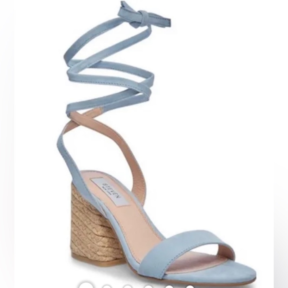 Steven by Steve Madden Steven Yasi Blue Suede Sandals| Size: 8.5